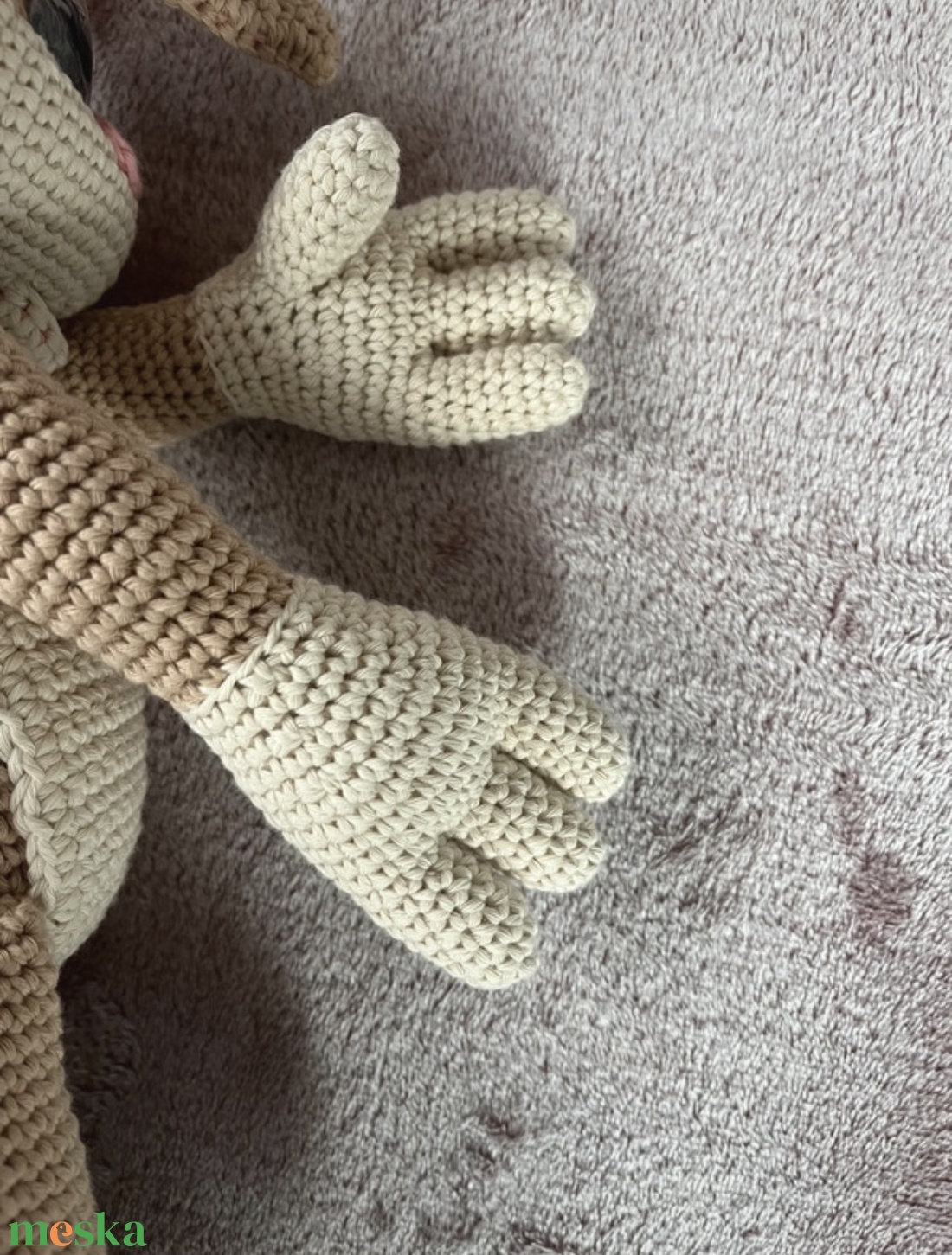 Horgolt nyúl bézs - játék & sport - plüssállat & játékfigura - nyuszi - Meska.hu