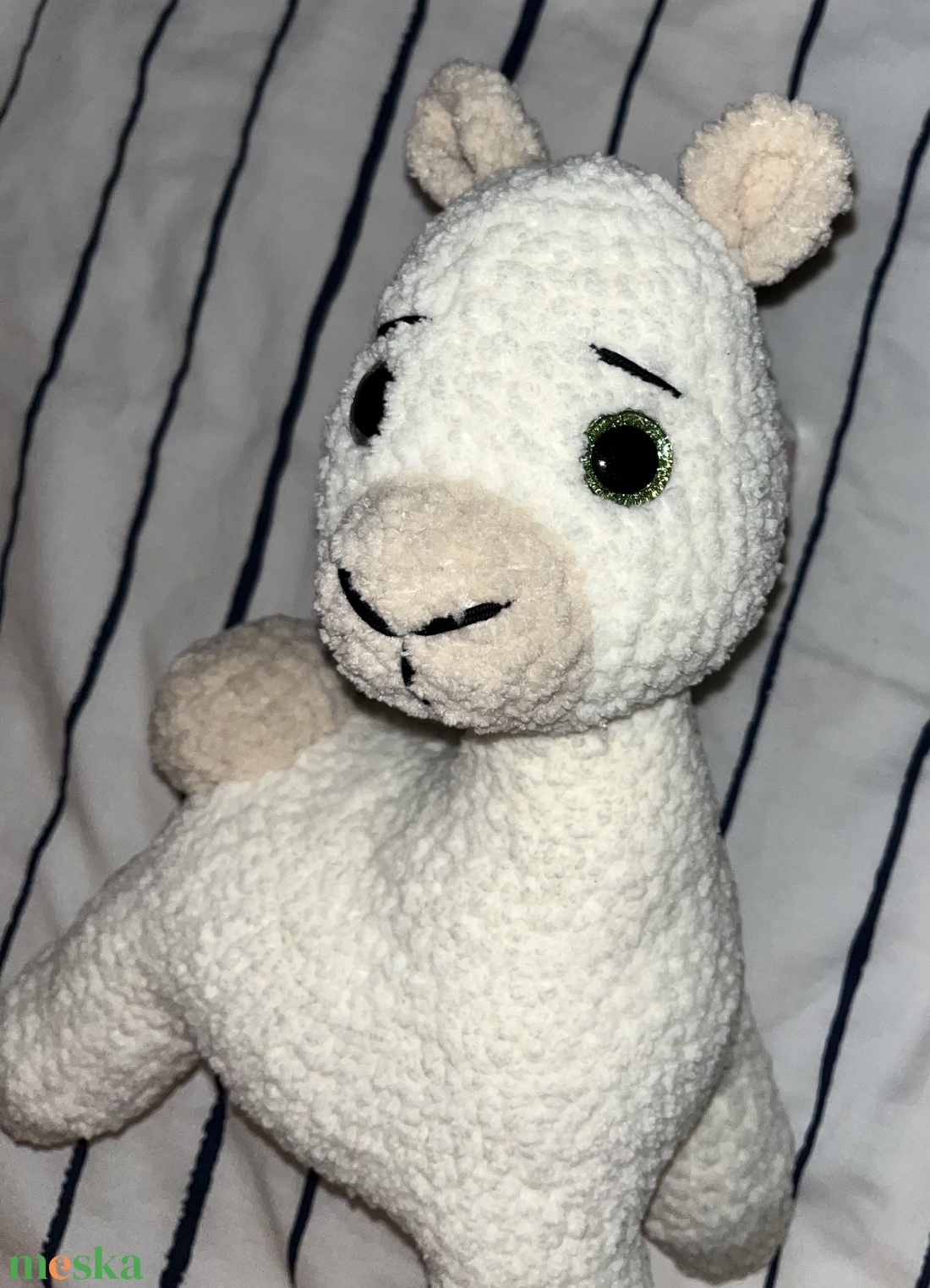 Horgolt láma fehér - játék & sport - plüssállat & játékfigura - láma - Meska.hu