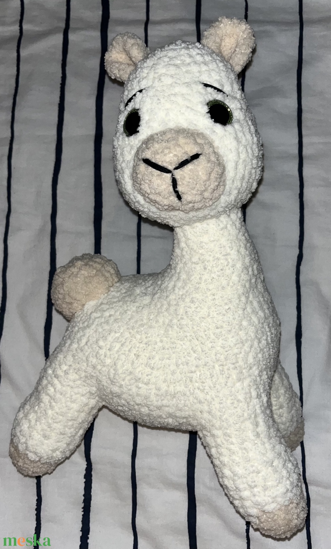 Horgolt láma fehér - játék & sport - plüssállat & játékfigura - láma - Meska.hu