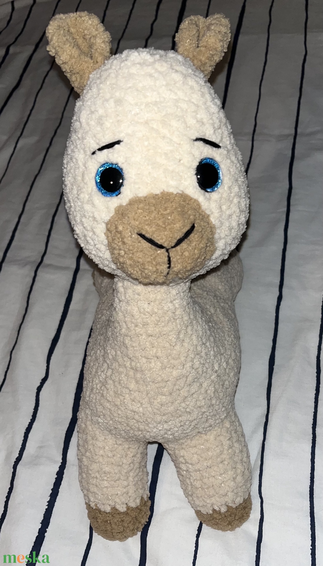 Horgolt láma bézs - játék & sport - plüssállat & játékfigura - láma - Meska.hu
