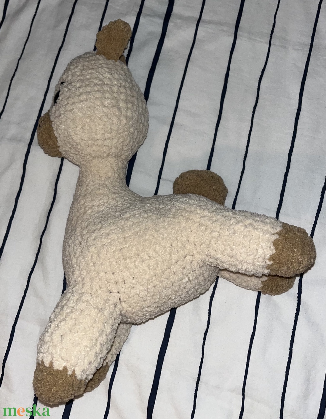 Horgolt láma bézs - játék & sport - plüssállat & játékfigura - láma - Meska.hu