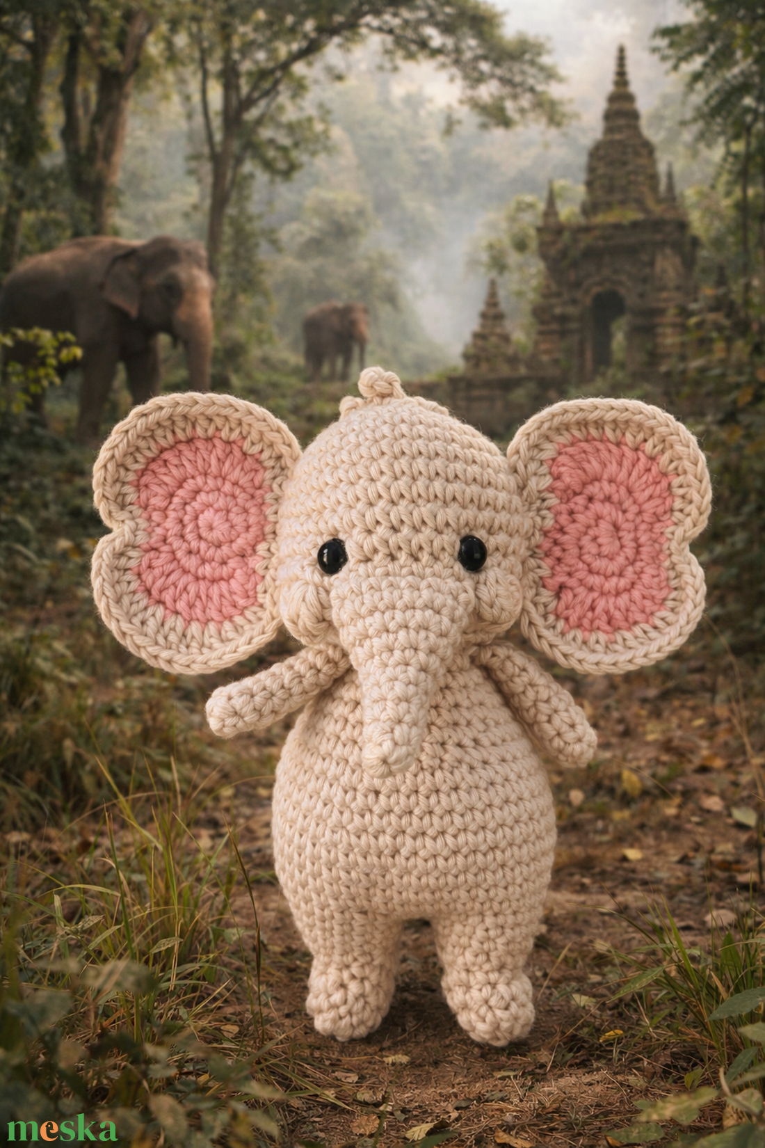 Horgolt elefánt - játék & sport - plüssállat & játékfigura - elefánt - Meska.hu