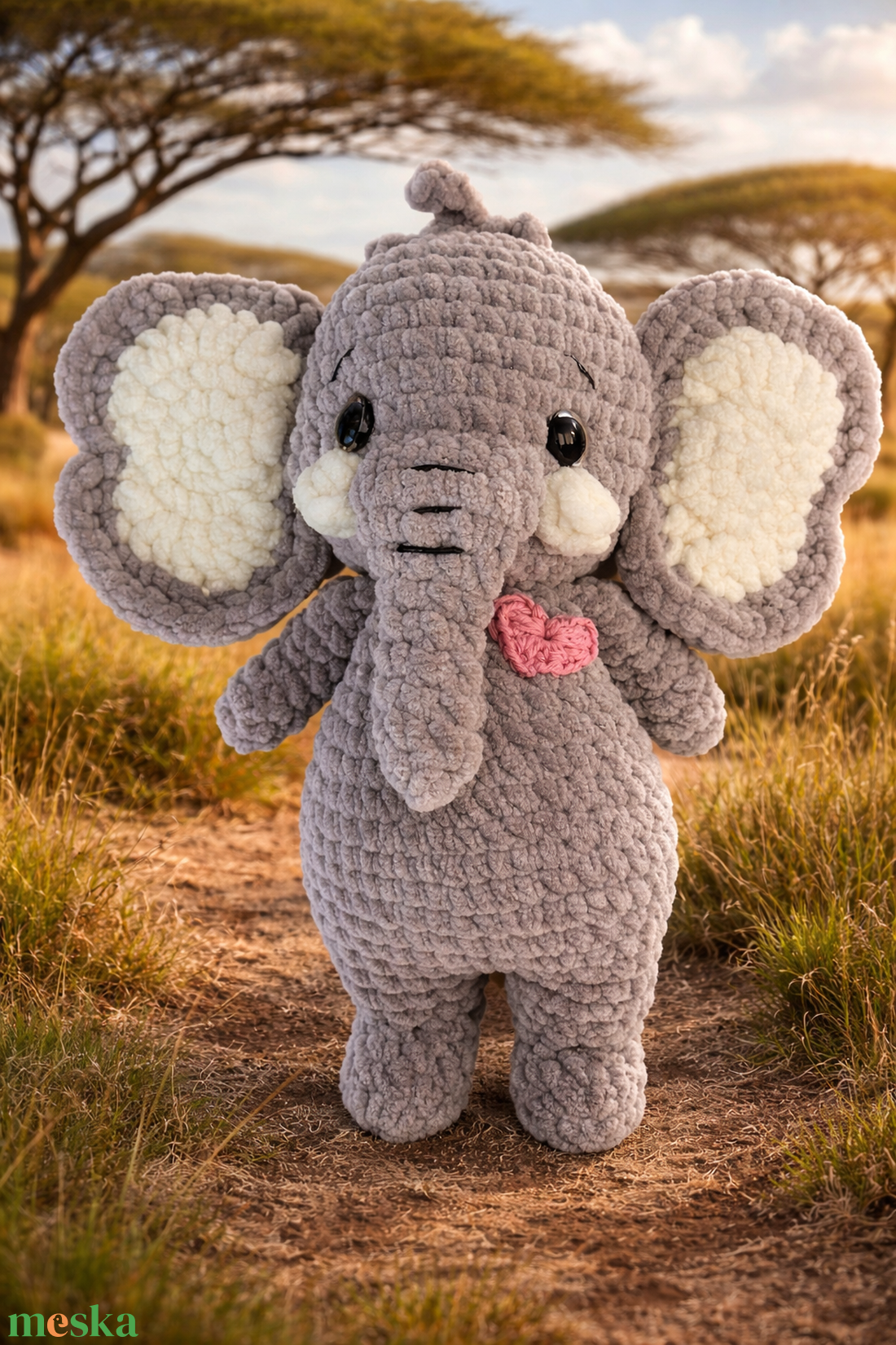 Horgolt elefánt - játék & sport - plüssállat & játékfigura - elefánt - Meska.hu