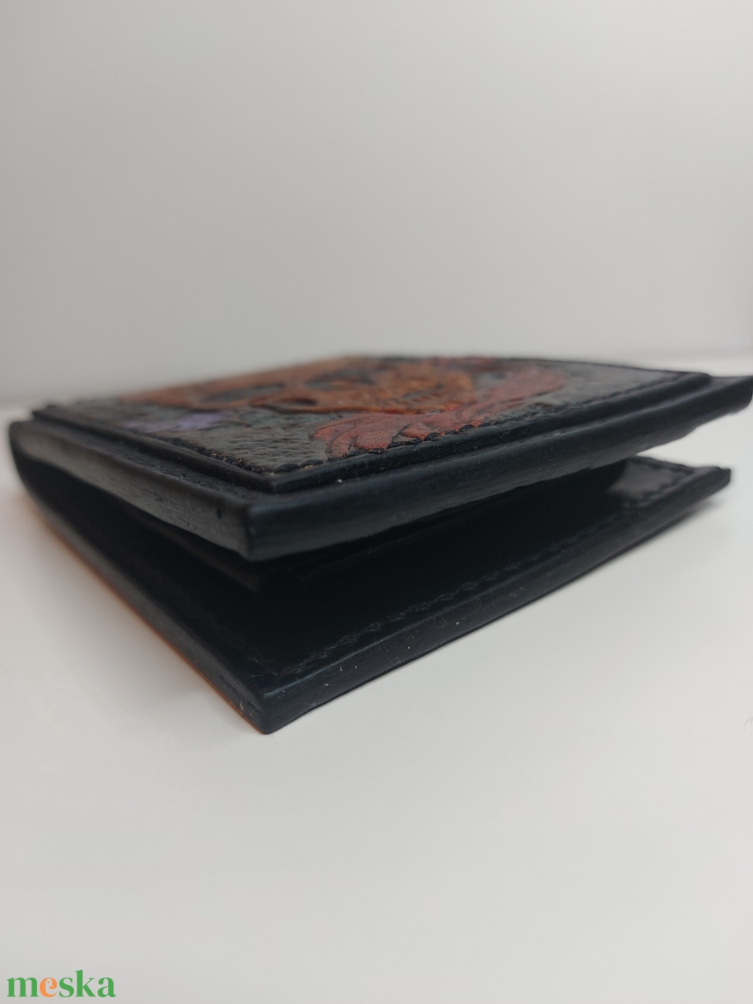 Marhabőr koponyás p�nzt�rca - táska & tok - pénztárca & más tok - dohánytasak & szütyő - Meska.hu