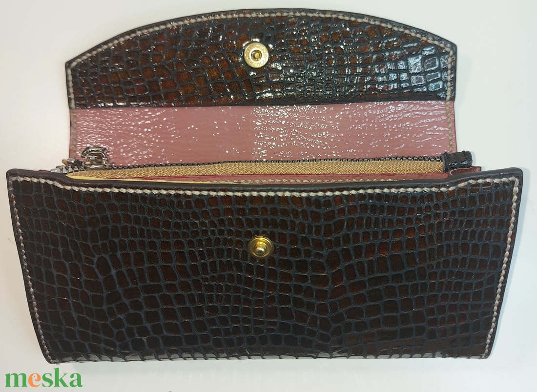 Marhabőr Pénztárca krokodil bőr mint�val  - táska & tok - pénztárca & más tok - aprópénztartó - Meska.hu