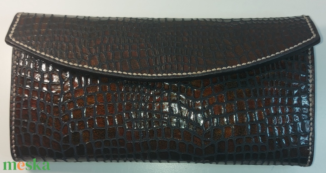 Marhabőr Pénztárca krokodil bőr mint�val  - táska & tok - pénztárca & más tok - aprópénztartó - Meska.hu