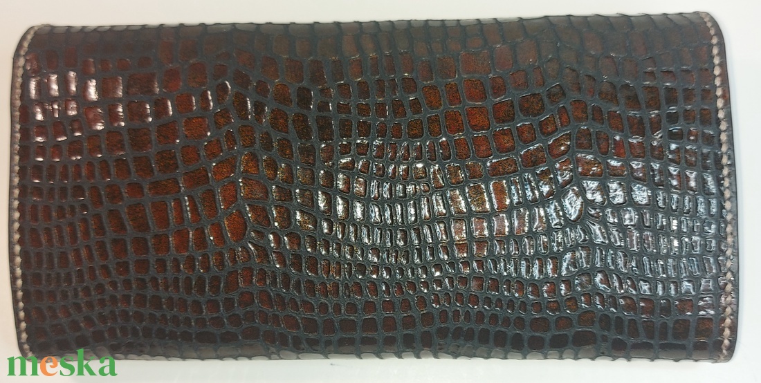 Marhabőr Pénztárca krokodil bőr mint�val  - táska & tok - pénztárca & más tok - aprópénztartó - Meska.hu