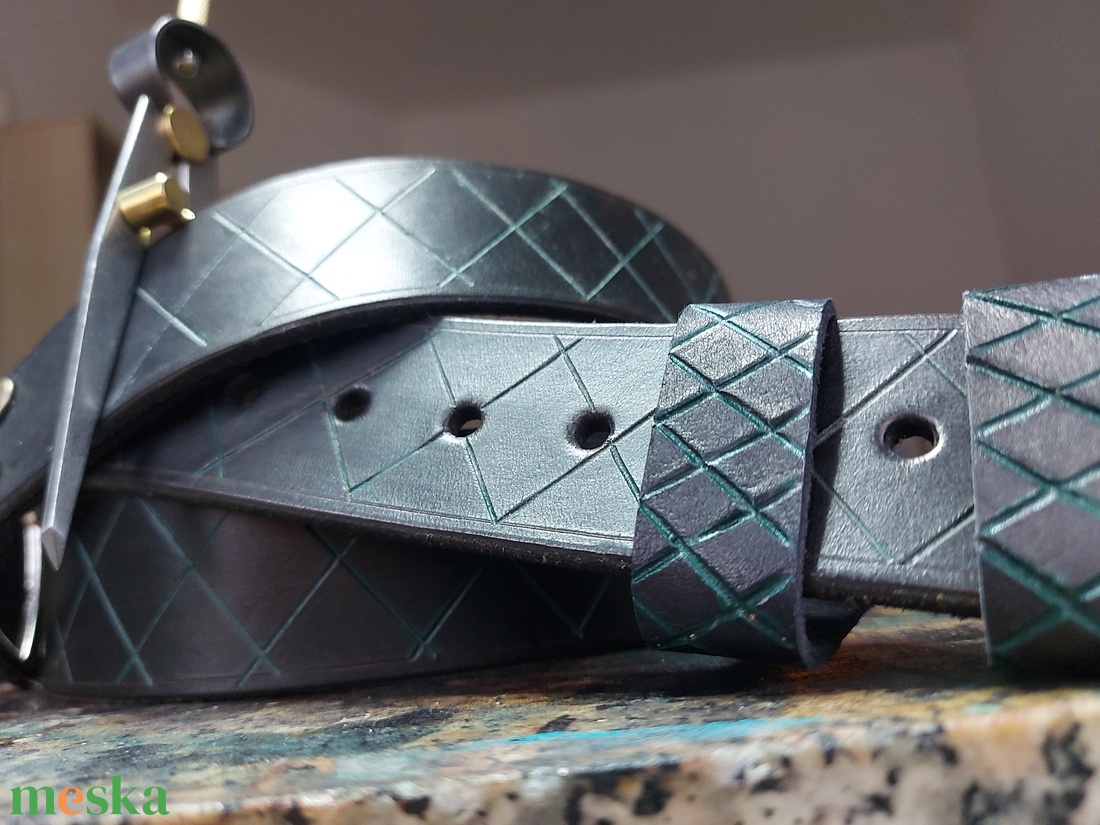 Marhabőr férfi öv fekete  - esküvő - kiegészítők - öv & pánt - Meska.hu