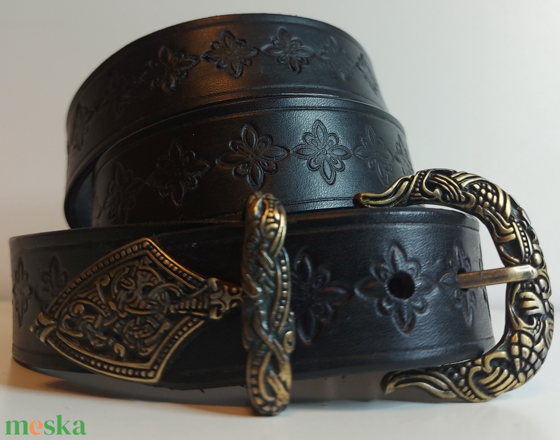 Marhabőr vintage fekete női öv  - esküvő - kiegészítők - öv & pánt - Meska.hu