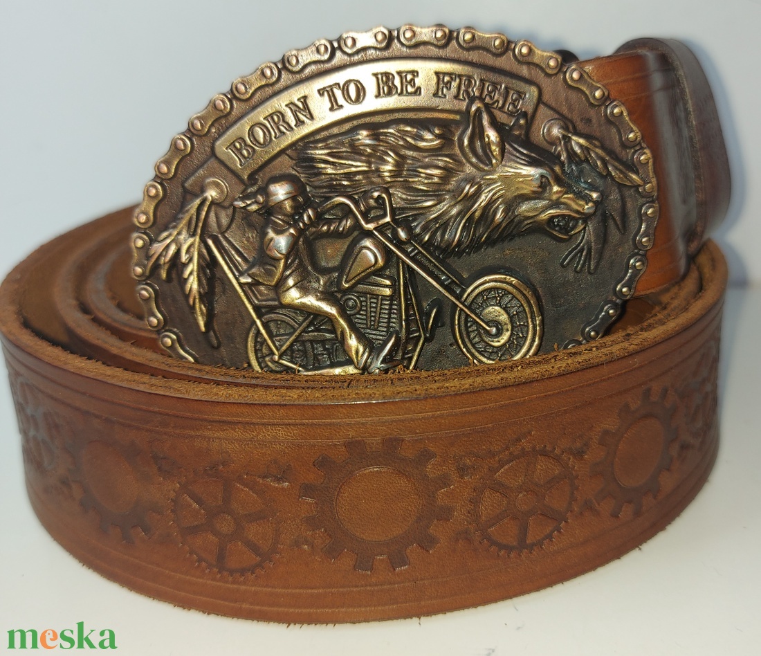 Marhabőr motoros öv  145cm. - esküvő - kiegészítők - öv & pánt - Meska.hu