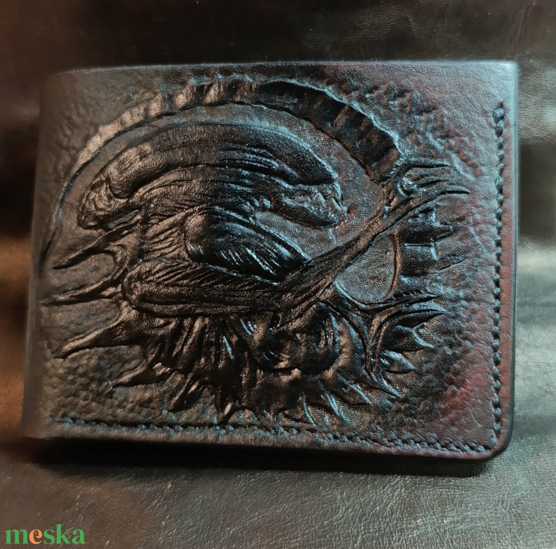 Marhabőr Pénztárca Alien - táska & tok - pénztárca & más tok - aprópénztartó - Meska.hu