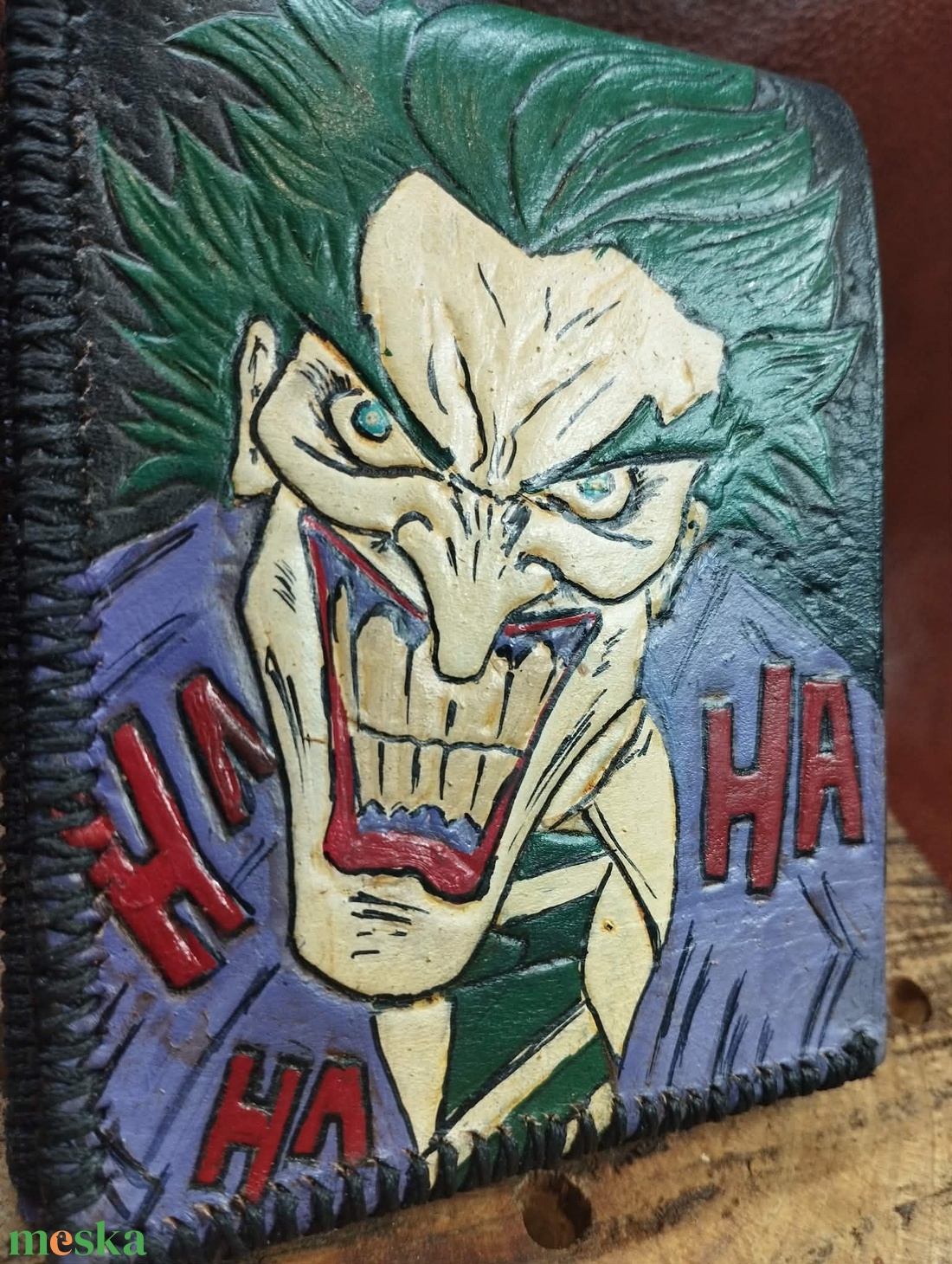 Joker Bőr pénztárca Rajongoknak - táska & tok - pénztárca & más tok - aprópénztartó - Meska.hu