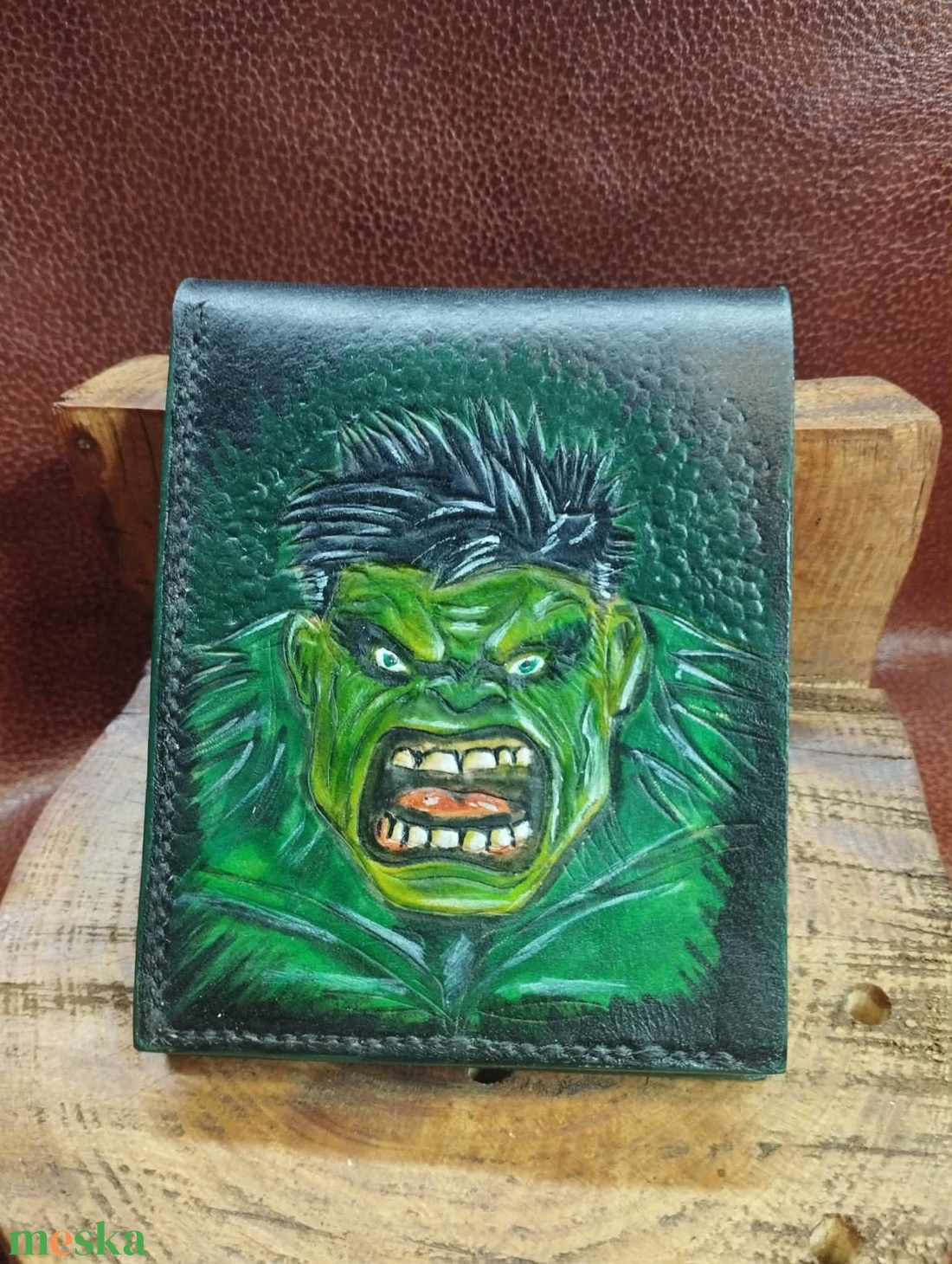 HULK Bőr pénztárca Rajongoknak - táska & tok - pénztárca & más tok - aprópénztartó - Meska.hu
