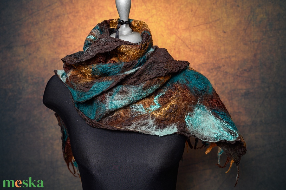Selyem, gyapjú, nuno sál, nuno-nemez - ruha & divat - sál, sapka, kendő - sál - Meska.hu