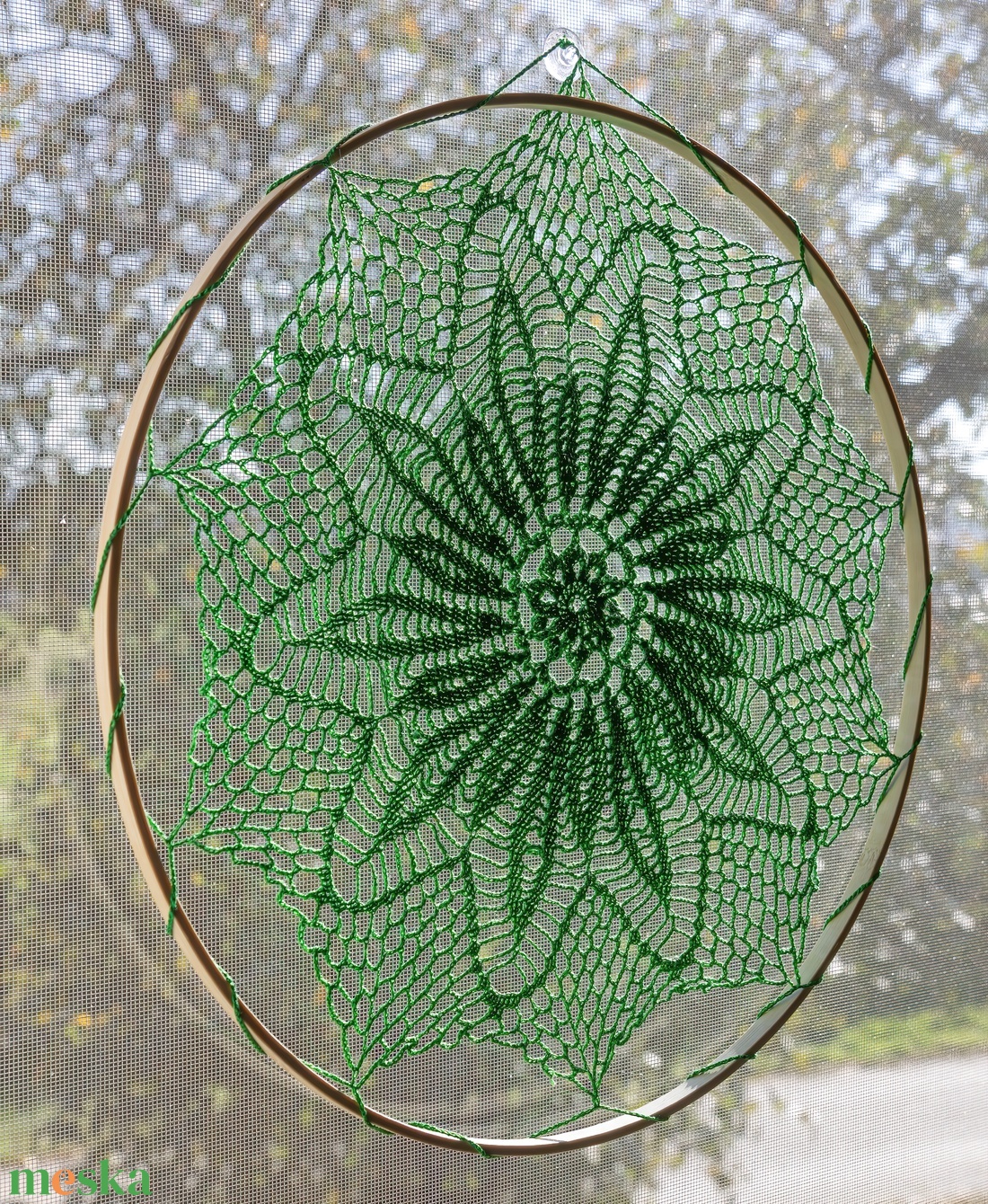 Zöld horgolt mandala 40 cm - otthon & életmód - dekoráció - fali és függő dekoráció - függődísz - Meska.hu Zöld horgolt mandala 40 cm - otthon & életmód - dekoráció - fali és függő dekoráció - függődísz - Meska.hu