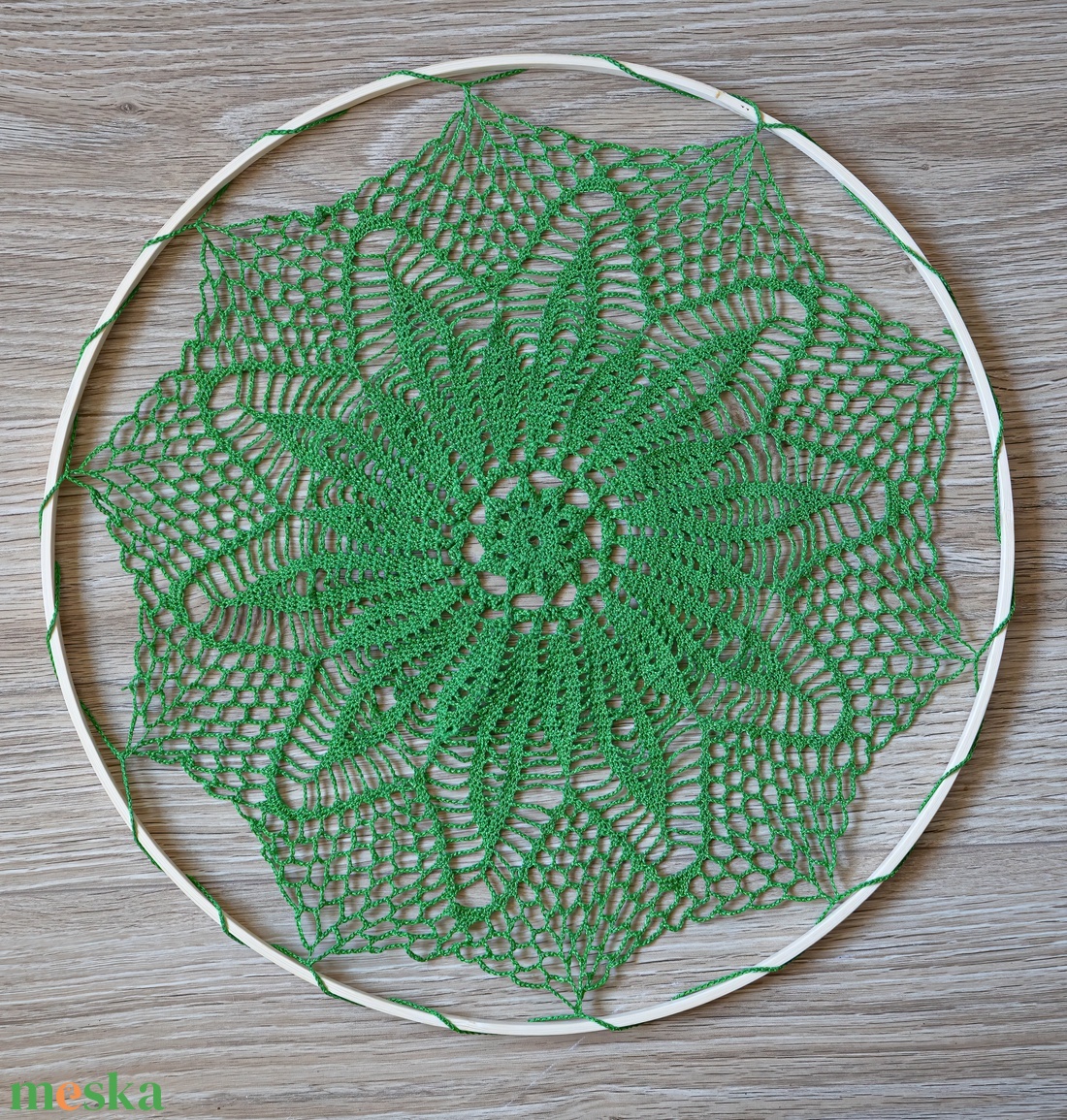 Zöld horgolt mandala 40 cm - otthon & életmód - dekoráció - fali és függő dekoráció - függődísz - Meska.hu Zöld horgolt mandala 40 cm - otthon & életmód - dekoráció - fali és függő dekoráció - függődísz - Meska.hu