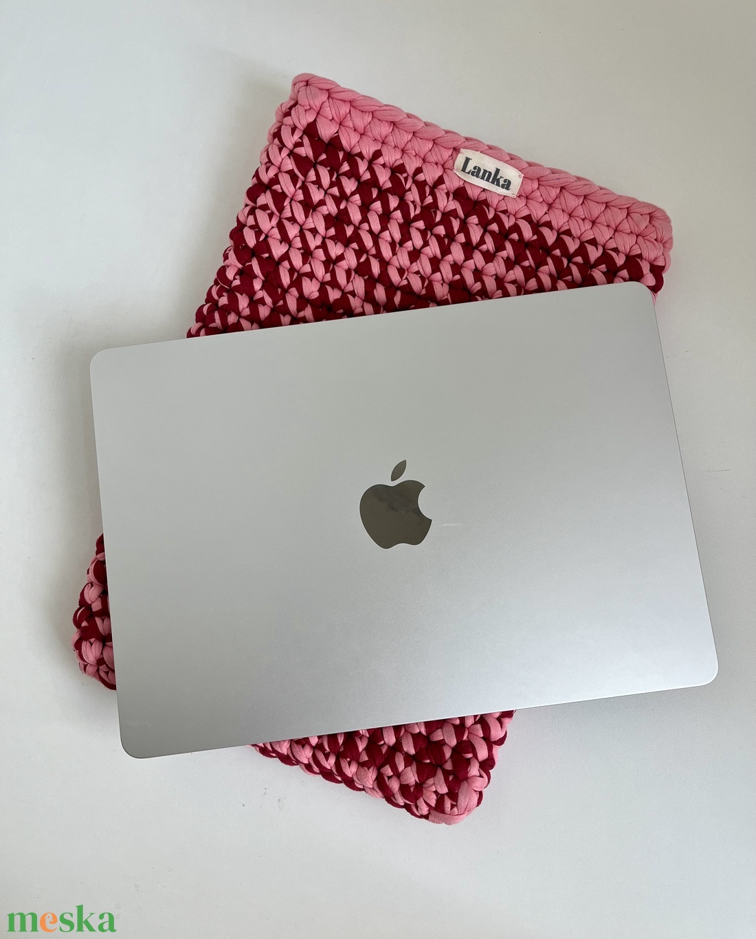 Lanka Kézműves Horgolt MacBook Tok � Mályva-Rózsaszín Laptop Sleeves - táska & tok - laptoptáska, laptop hátizsák - Meska.hu