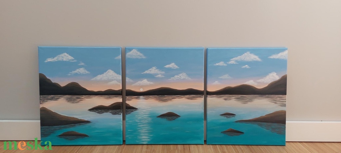 Három részes táj festmény - művészet - festmény - akril - Meska.hu