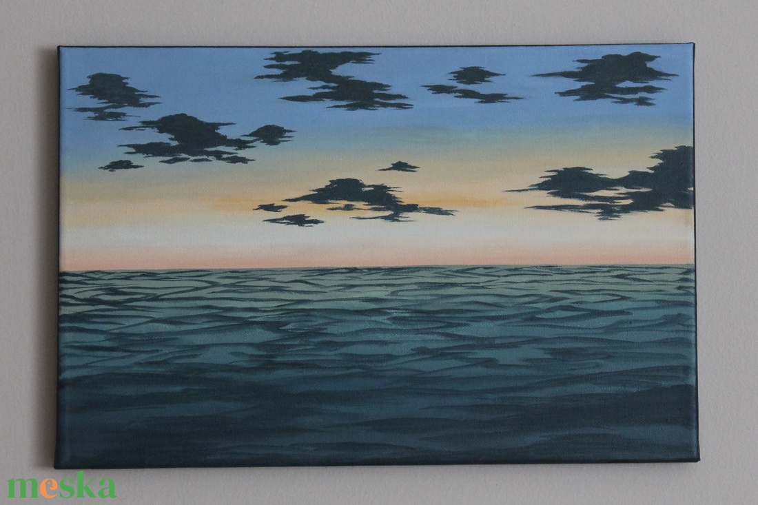 Vízi tájkép festmény - művészet - festmény - akril - Meska.hu