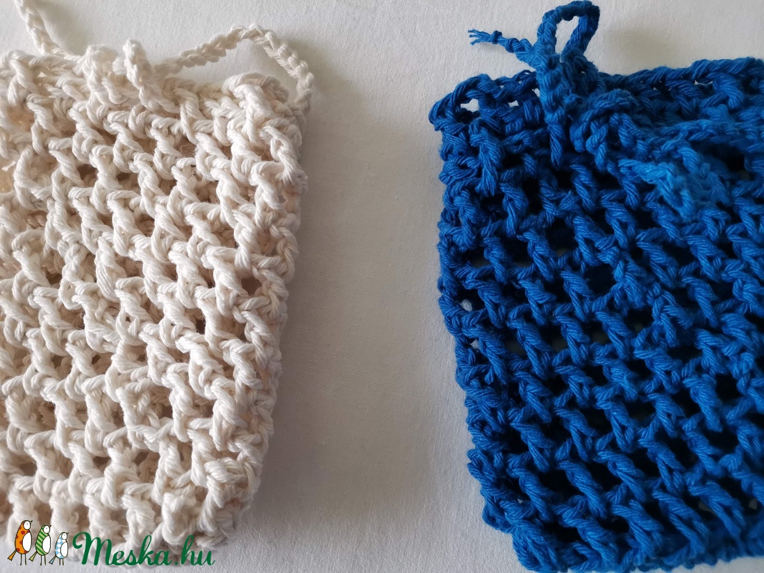Horgolt pamut szappanzsák - szépségápolás - szappan & fürdés - szappanzsák - Meska.hu