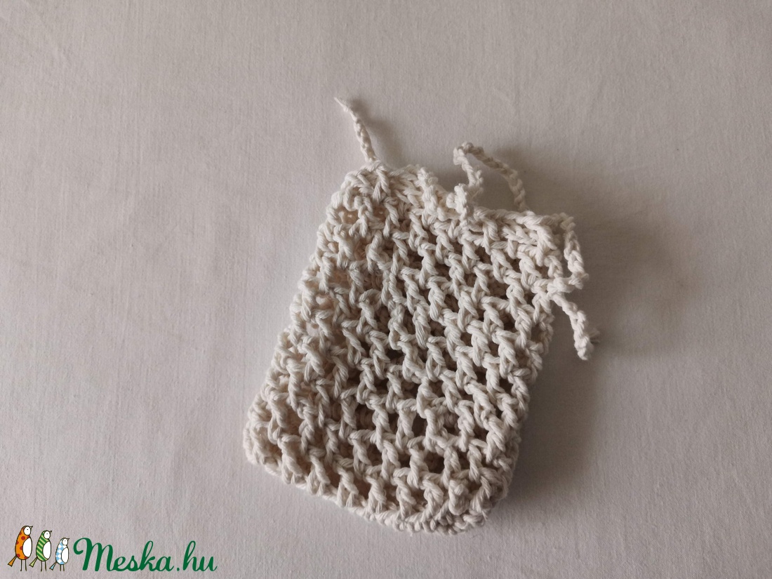 Horgolt pamut szappanzsák - szépségápolás - szappan & fürdés - szappanzsák - Meska.hu