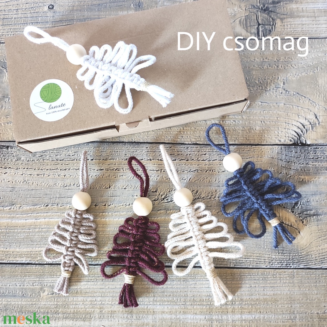 Csináld magad! 4 darab karácsonyfadísz természetes anyagokból - diy (csináld magad) - egységcsomag - Meska.hu