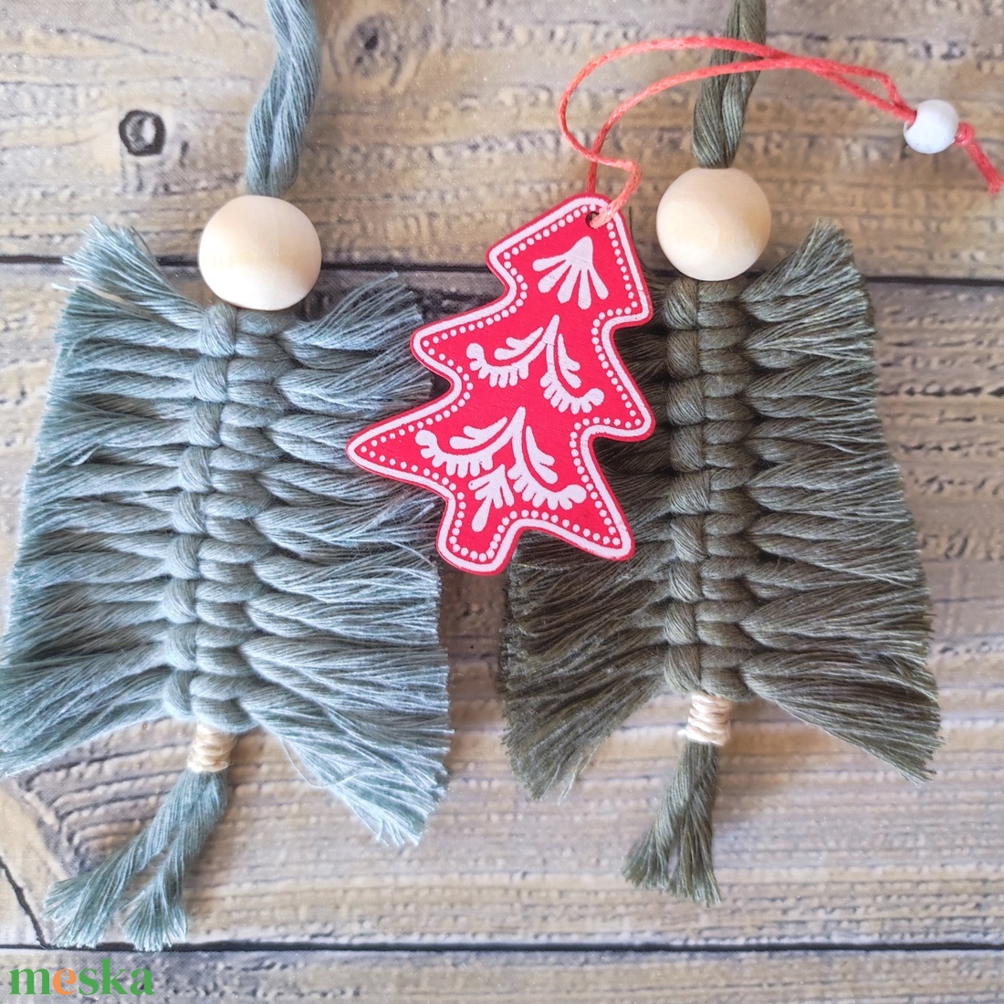Csináld magad! 3 db boho karácsonyfadísz természetes anyagokból  - diy (csináld magad) - egységcsomag - Meska.hu