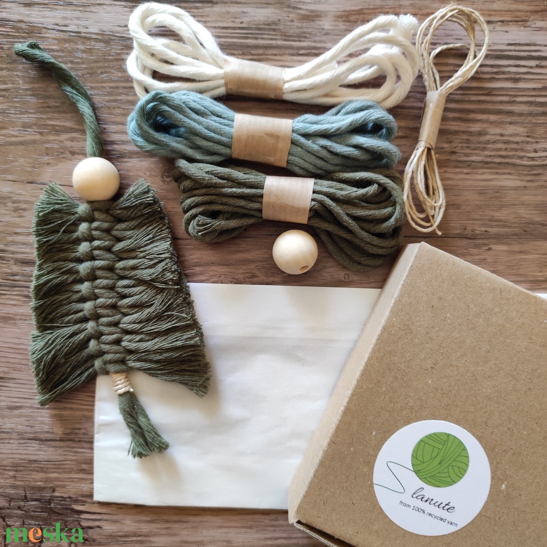 Csináld magad! 3 db boho karácsonyfadísz természetes anyagokból  - diy (csináld magad) - egységcsomag - Meska.hu