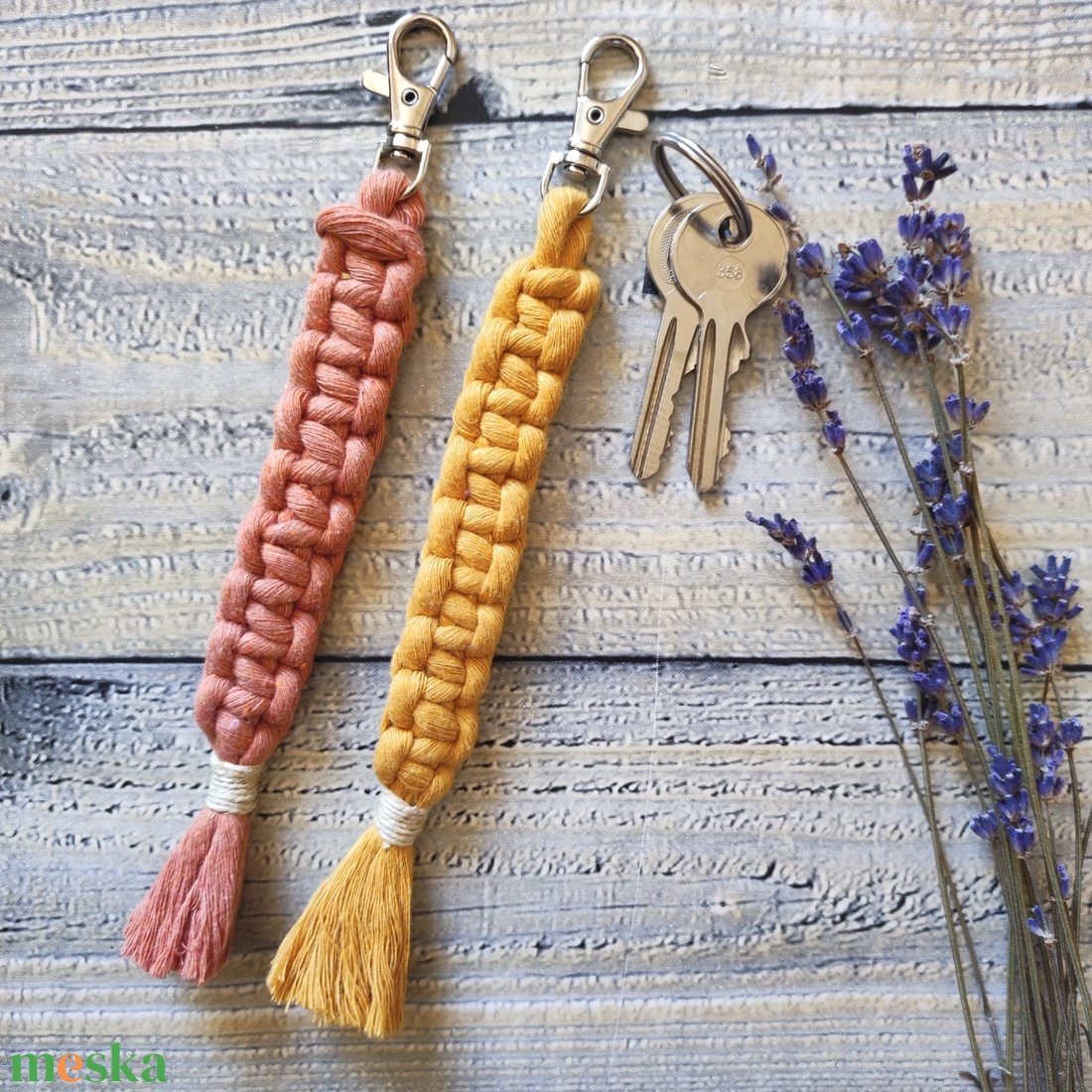 DIY Boho makramé kulcstartó, saját készítésű ajándék - diy (csináld magad) - egységcsomag - Meska.hu