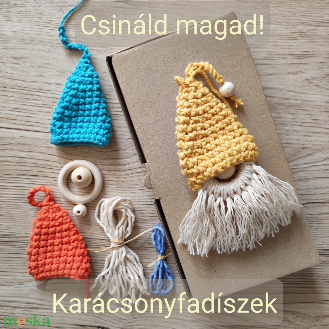 Csináld magad! 4 karácsonyi gnóm, skandináv stílusú karácsonyfadísz, saját készítésű autódísz, DIY csomag gyerekeknek - diy (csináld magad) - egységcsomag - Meska.hu
