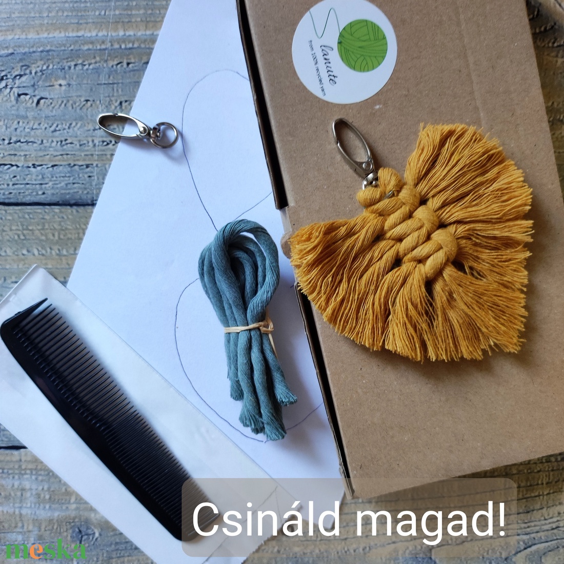 Csináld magad! DIY boho makramé levél kulcstartó, levél formájú táskadísz - diy (csináld magad) - egységcsomag - Meska.hu