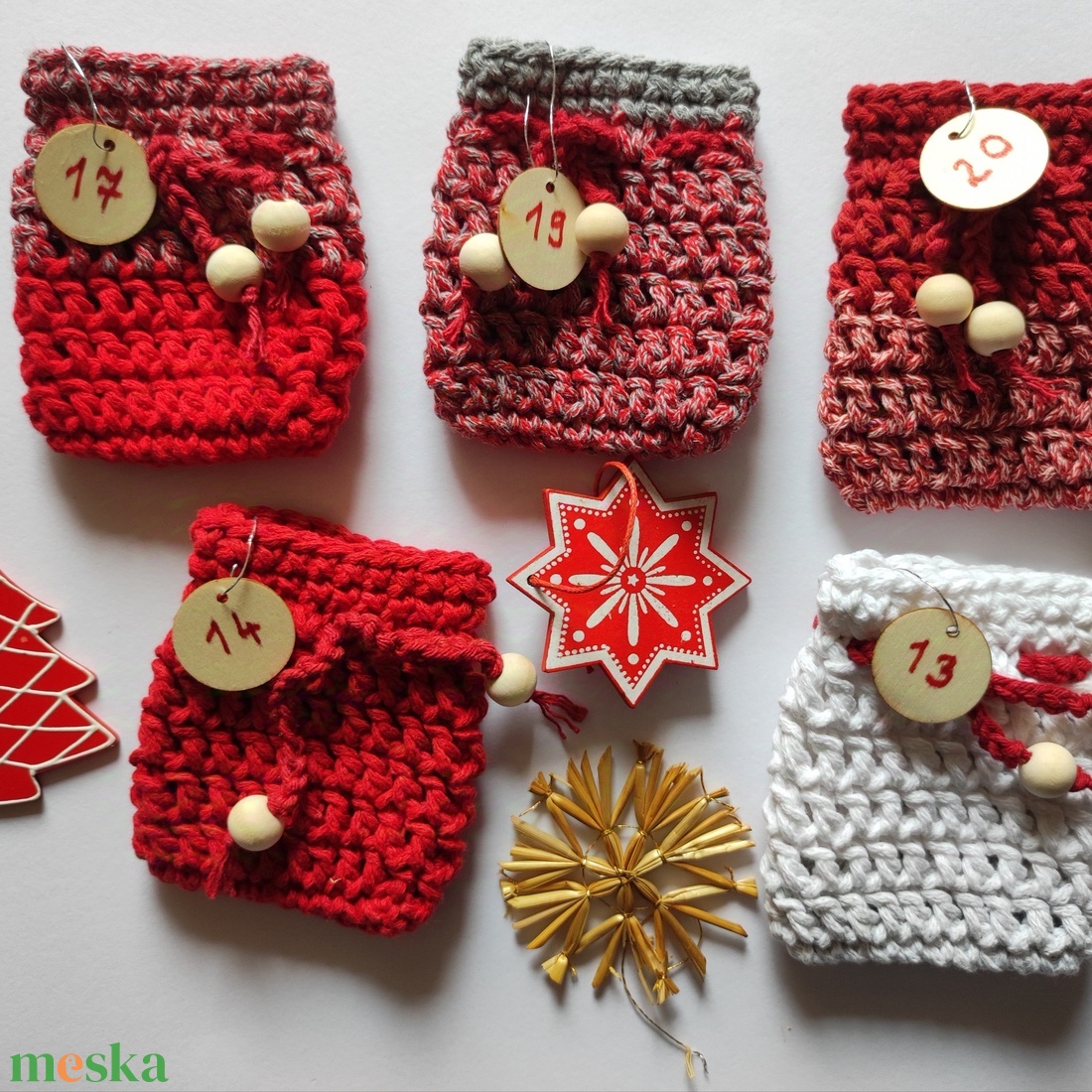 Horgolt adventi naptár gyerekeknek újrahasznosított pamutfonalból, adventi kalendárium, girland - karácsony - adventi díszek - adventi naptár - Meska.hu Horgolt adventi naptár gyerekeknek újrahasznosított pamutfonalból, adventi kalendárium, girland - karácsony - adventi díszek - adventi naptár - Meska.hu