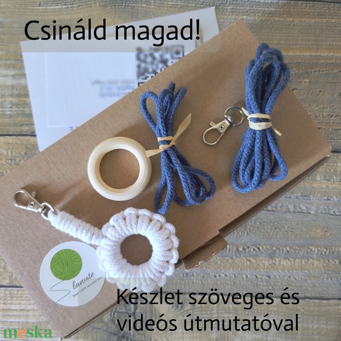 Csináld magad! 4 makramé kulcstartó, táskadísz természetes anyagokból, saját készítésű ajándék - diy (csináld magad) - egységcsomag - Meska.hu