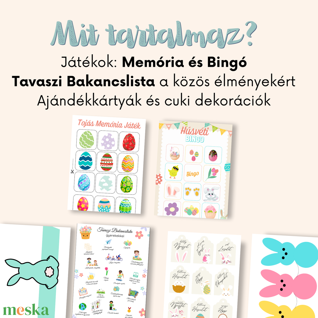 Húsvéti Fejlesztő és Családi játék csomag (Memória, Bingo) + DIY dekorációk - játék & sport - készségfejlesztő és logikai játék - oktató játékok - Meska.hu Húsvéti Fejlesztő és Családi játék csomag (Memória, Bingo) + DIY dekorációk - játék & sport - készségfejlesztő és logikai játék - oktató játékok - Meska.hu