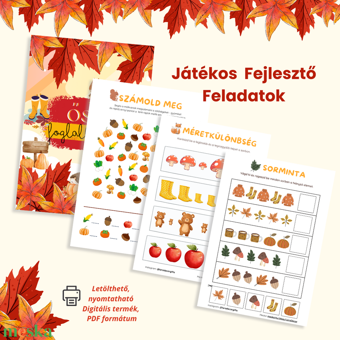 30+ oldal ŐSZI foglalkoztató és családi játék csomag (Memória, Bingo, Bakancslista, Kincskereső) - játék & sport - készségfejlesztő és logikai játék - oktató játékok - Meska.hu 30+ oldal ŐSZI foglalkoztató és családi játék csomag (Memória, Bingo, Bakancslista, Kincskereső) - játék & sport - készségfejlesztő és logikai játék - oktató játékok - Meska.hu