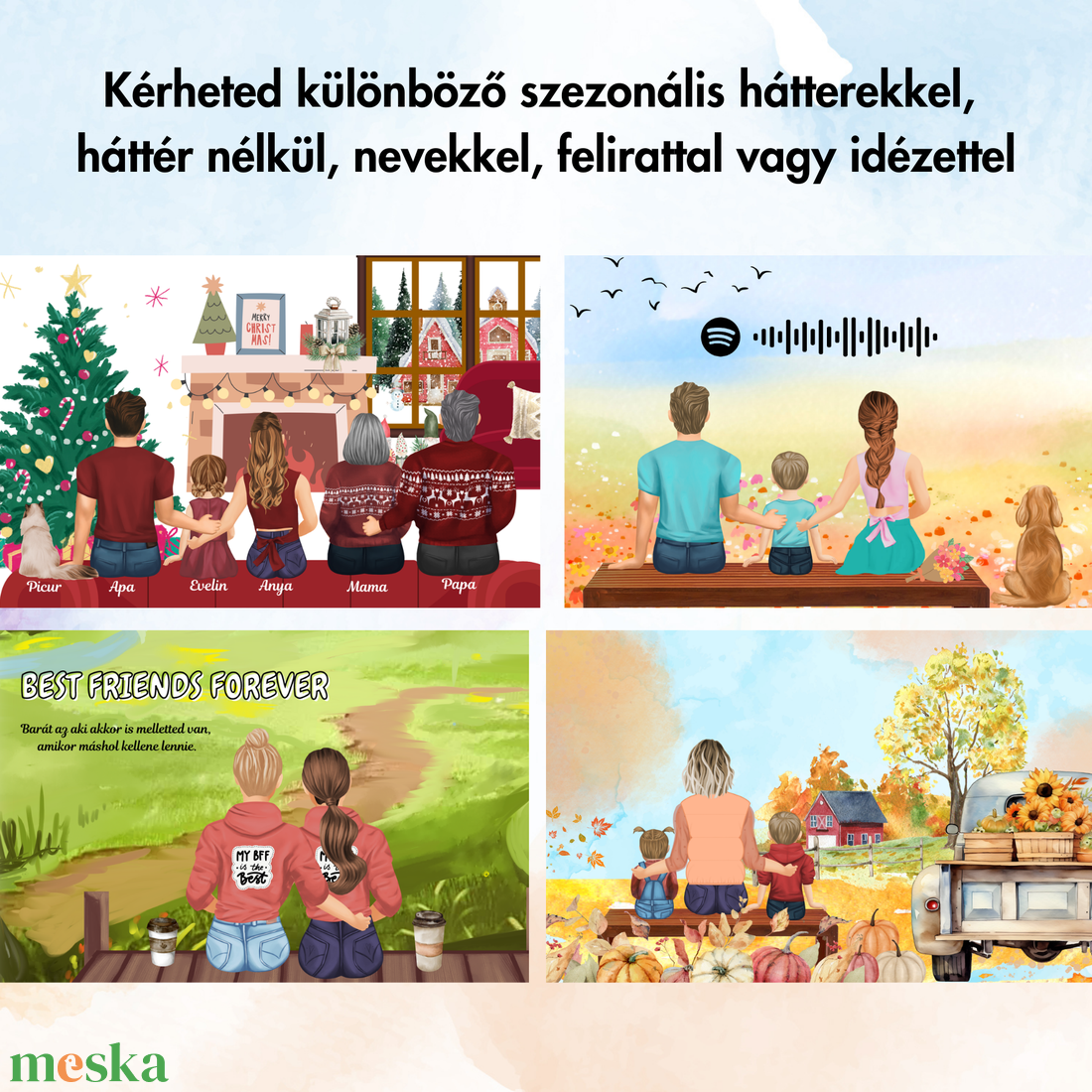 Egyedi családi portré - illusztáció többszáz variációban - bármilyen alkalomra - művészet - grafika & illusztráció - digitális - Meska.hu Egyedi családi portré - illusztáció többszáz variációban - bármilyen alkalomra - művészet - grafika & illusztráció - digitális - Meska.hu