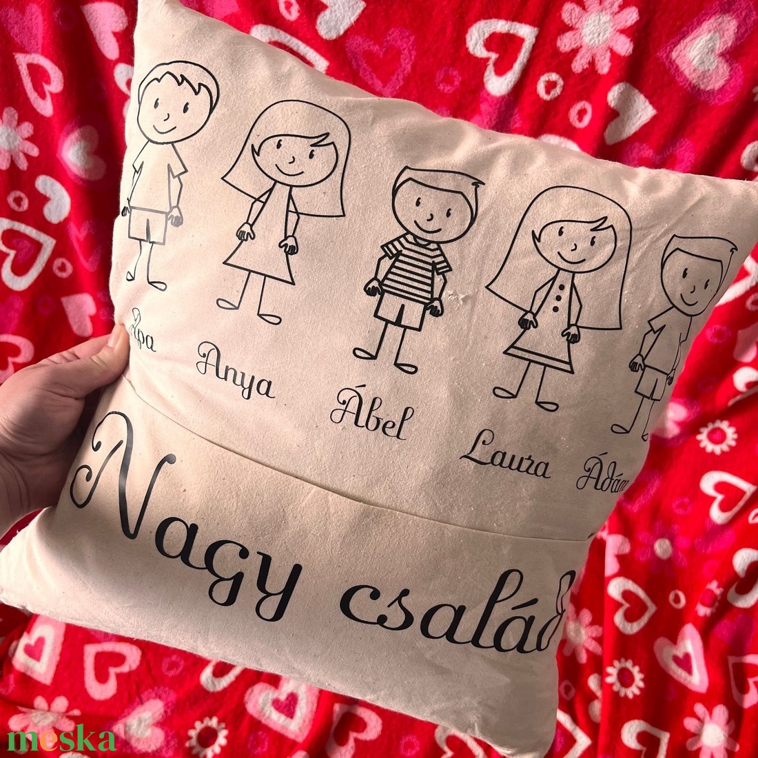 Családi párna - otthon & életmód - lakástextil - párna & párnahuzat - Meska.hu Családi párna - otthon & életmód - lakástextil - párna & párnahuzat - Meska.hu
