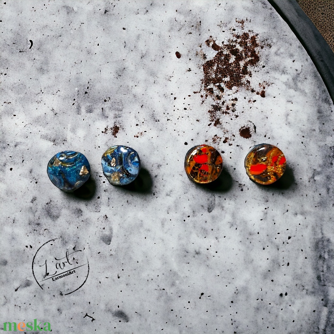 Klimt és Van Gogh inspiráció, fülbevaló - ékszer - fülbevaló - pötty fülbevaló - Meska.hu Klimt és Van Gogh inspiráció, fülbevaló - ékszer - fülbevaló - pötty fülbevaló - Meska.hu