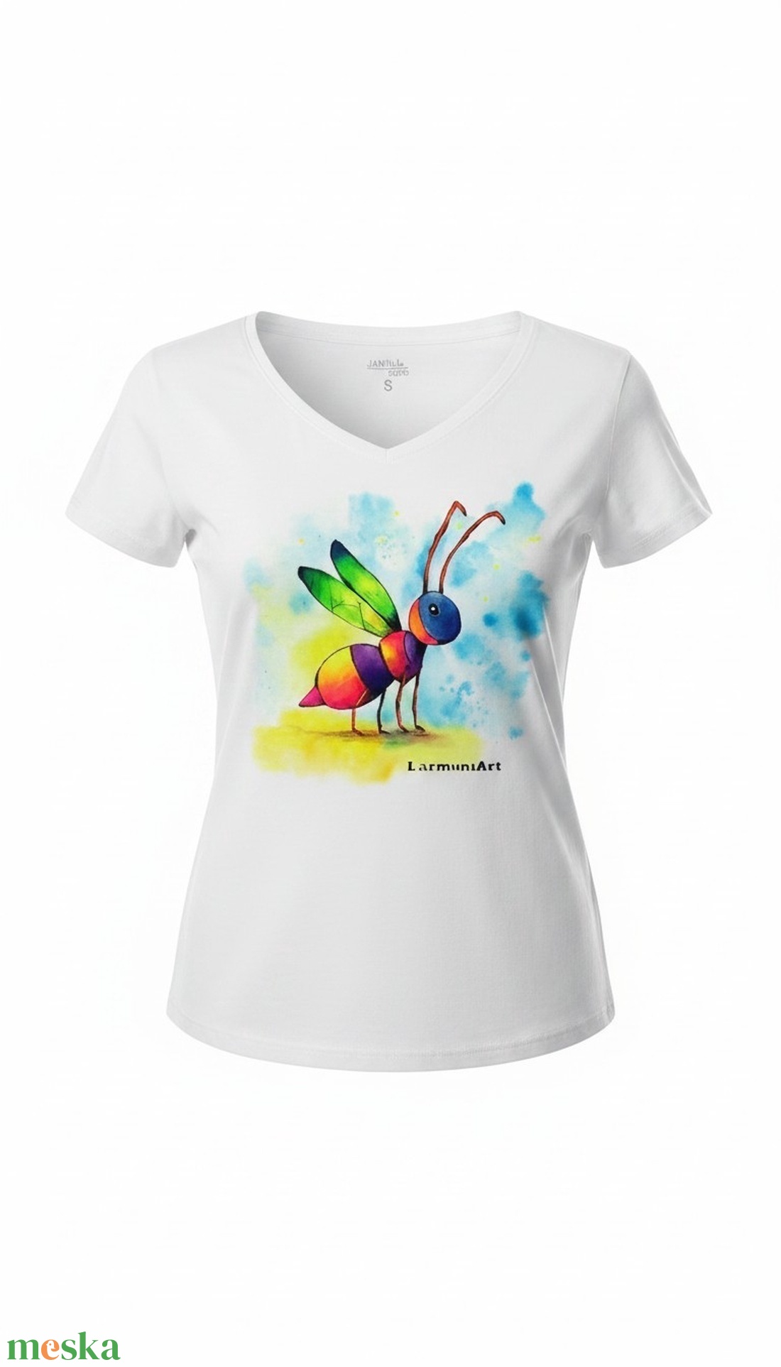 Szentjánosbogár. Kézzel festett női póló. Művészet amit viselhetsz.   - ruha & divat - női ruha - póló, felső - Meska.hu