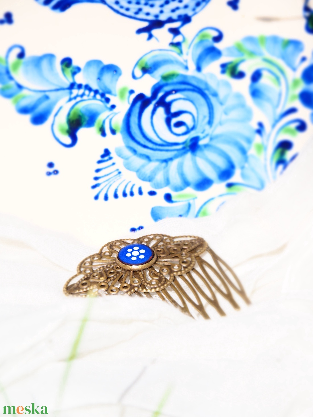 Kékfestő mintás tűzzománc hajtű - ruha & divat - hajdísz & hajcsat - hajdísz - Meska.hu Kékfestő mintás tűzzománc hajtű - ruha & divat - hajdísz & hajcsat - hajdísz - Meska.hu