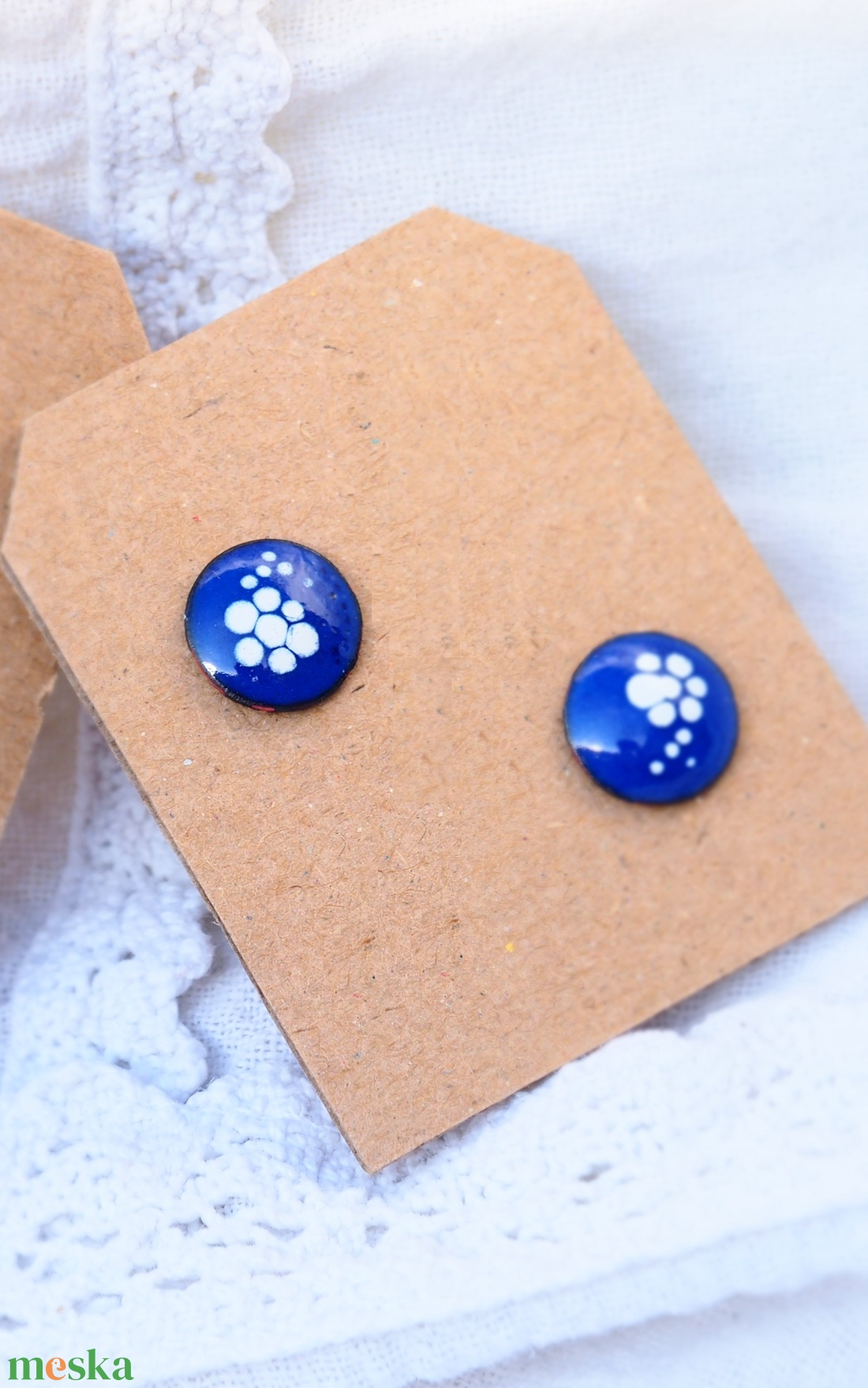 Kékfestő - tűzzománc bedugós fülbevaló - ékszer - fülbevaló - pötty fülbevaló - Meska.hu Kékfestő - tűzzománc bedugós fülbevaló - ékszer - fülbevaló - pötty fülbevaló - Meska.hu