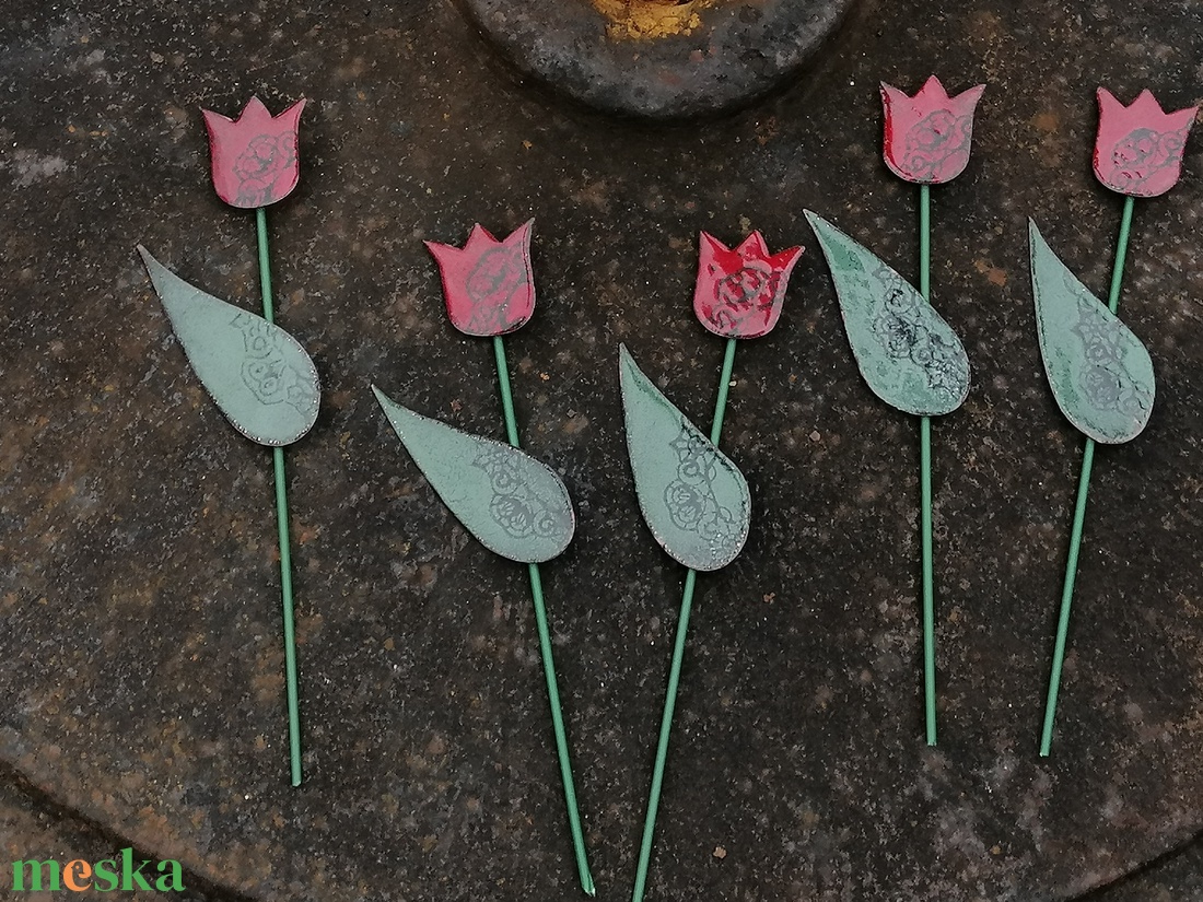 Szálas tulipán - tűzzománc - otthon & életmód - dekoráció - dísztárgy - Meska.hu