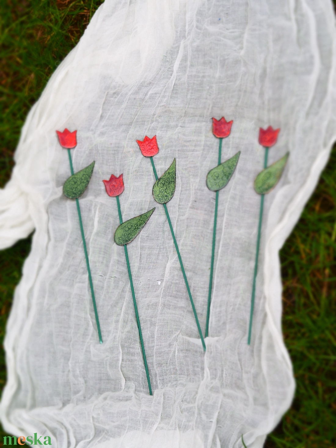 Szálas tulipán - tűzzománc - otthon & életmód - dekoráció - dísztárgy - Meska.hu