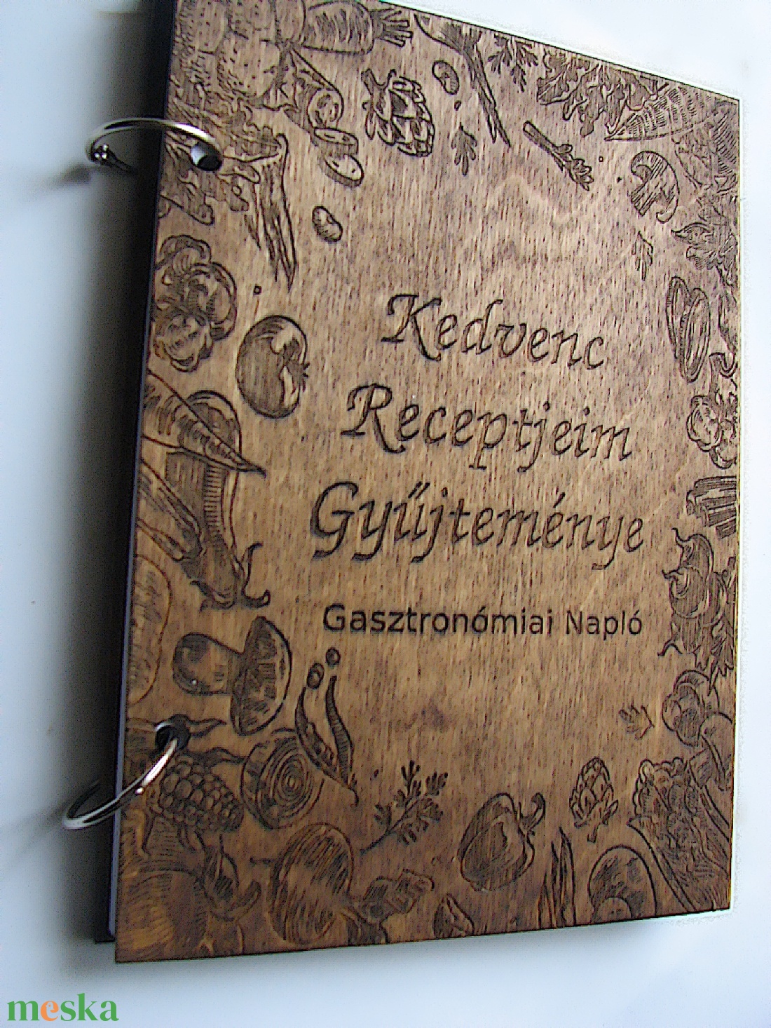 Rusztikus,Üres Receptkönyv Fa Borítóval A5 méretű - otthon & lakás - konyhafelszerelés, tálalás - sütés, főzés - receptfüzet - Meska.hu