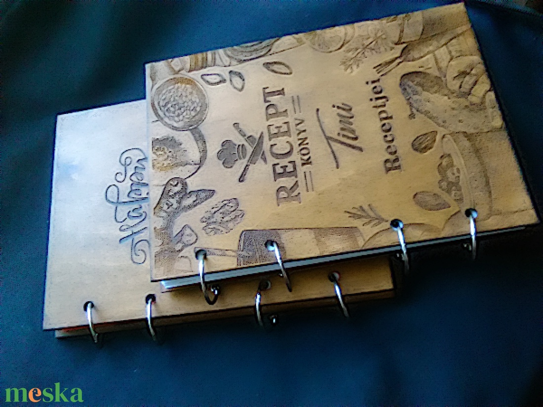 Egyedi,Névre Szóló,Rusztikus,Üres Receptkönyv Fa Borítóval A5 Méretű - otthon & életmód - konyhafelszerelés, tálalás - sütés, főzés - receptfüzet - Meska.hu