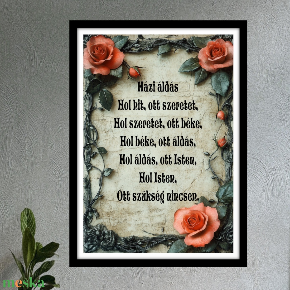Virágos háziáldás  Lélekmelengető otthoni dekoráció - otthon & életmód - dekoráció - kép & falikép - plakát - Meska.hu