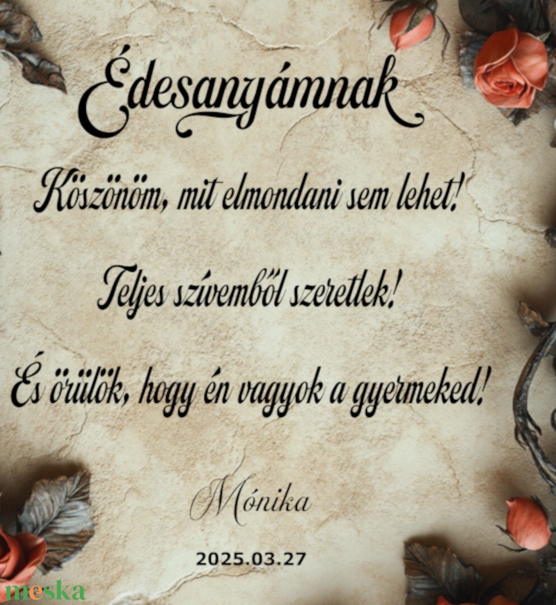 Édesanyámnak � Egyedi, Szívhez Szóló Ajándék Édesanyák Számára - otthon & életmód - dekoráció - kép & falikép - plakát - Meska.hu