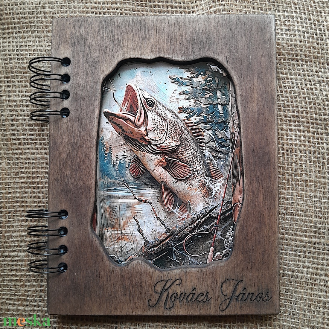 Notesz Horgászoknak-Egyedi, Névre Szóló Napló-Notesz  Spirálkötéses A5 Méretben - otthon & életmód - papír, írószer - jegyzetfüzet & napló - Meska.hu