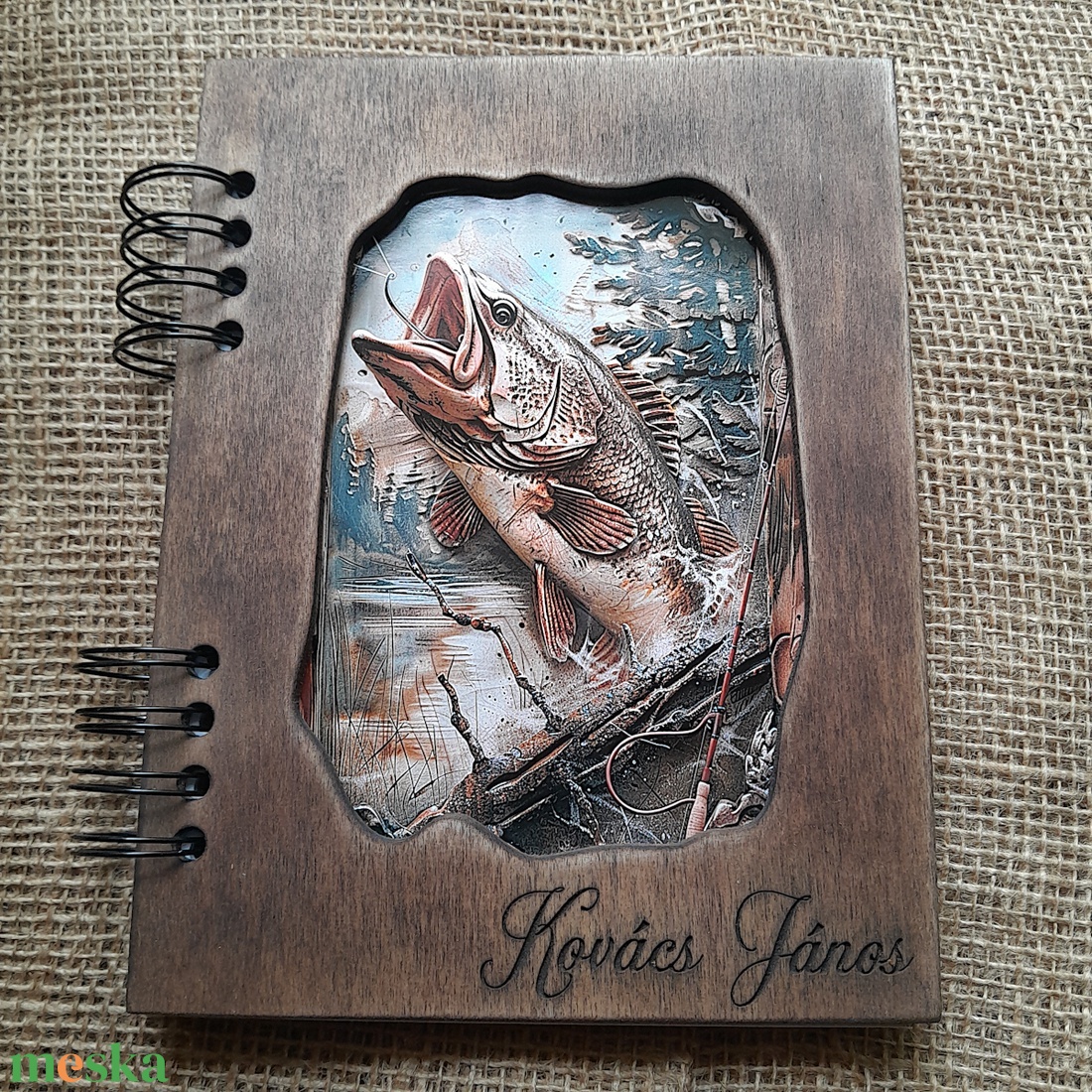 Notesz Horgászoknak-Egyedi, Névre Szóló Napló-Notesz  Spirálkötéses A5 Méretben - otthon & életmód - papír, írószer - jegyzetfüzet & napló - Meska.hu