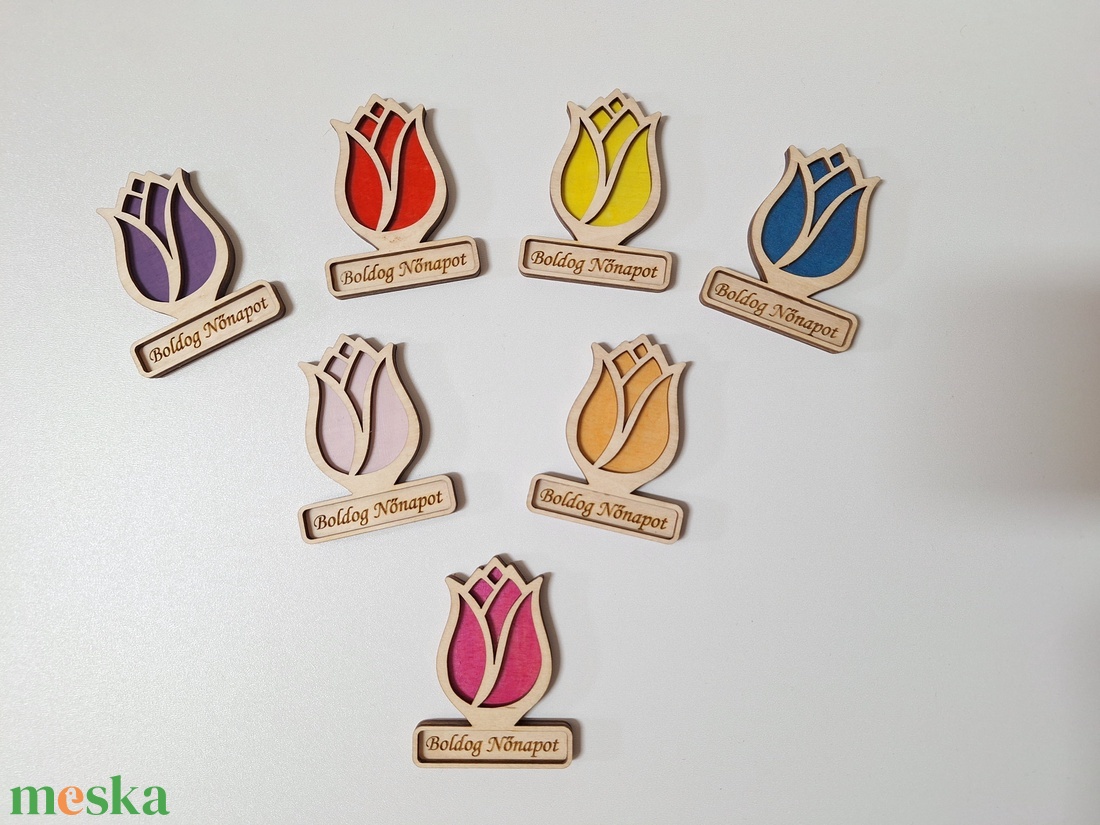 Nőnapi/anyák napi tulipánfejes hűtőmágnes  - otthon & életmód - dekoráció - virágdísz és tartó - virágtartó - Meska.hu
